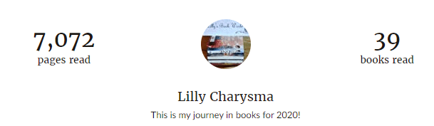7,072 
pages read 
Lilly Charysma 
This is my journey in books for 2020! 
39 
books read 